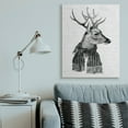 thumbnail image 5 of Stupell Industries Reindeer in Scarf Minimal Vintage Portrait Holiday Painting Gallery Wrapped Canvas Art Print Wall Art, 16 x 20, 5 of 5