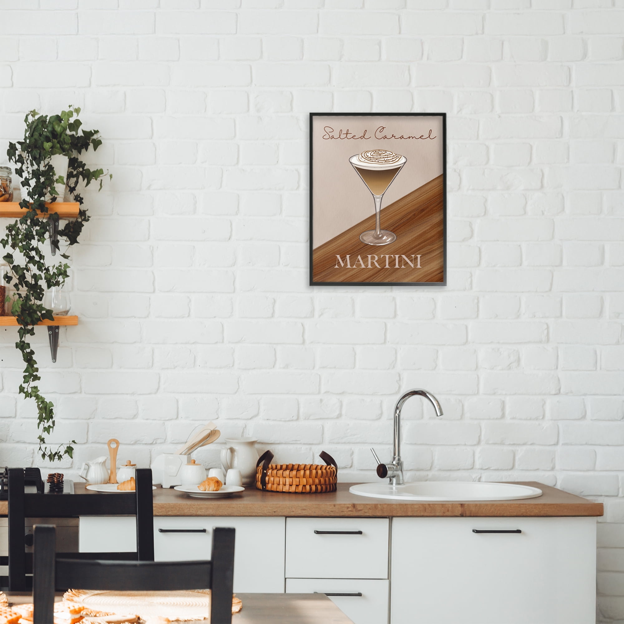 Stupell Industries Salted Caramel Martini Black Framed Giclee Art, design by Marcus Prime