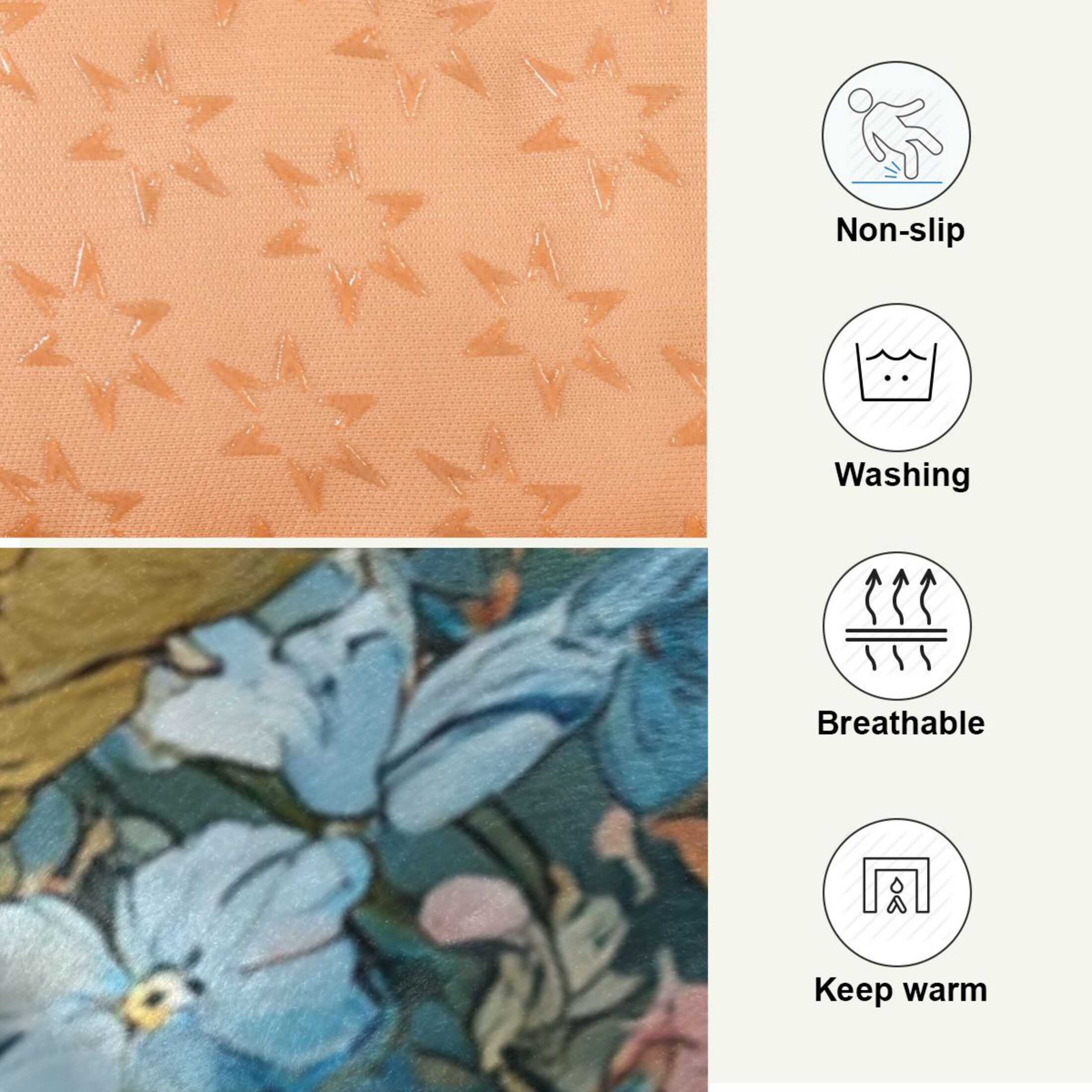 Qxltty Floral Sea Cat Ped Pad Wear-resistant and Hard to Bite Through Sleeping Pad for Small Medium Large Dogs Winter Pet Bed 36×24in