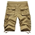 thumbnail image 2 of Aayomet Mens Shorts Overalls Men's Solid Leisure Pants Color And With Multi-pocket Summer Good Thread Cargo Pants Men Khaki,2XL, 2 of 5