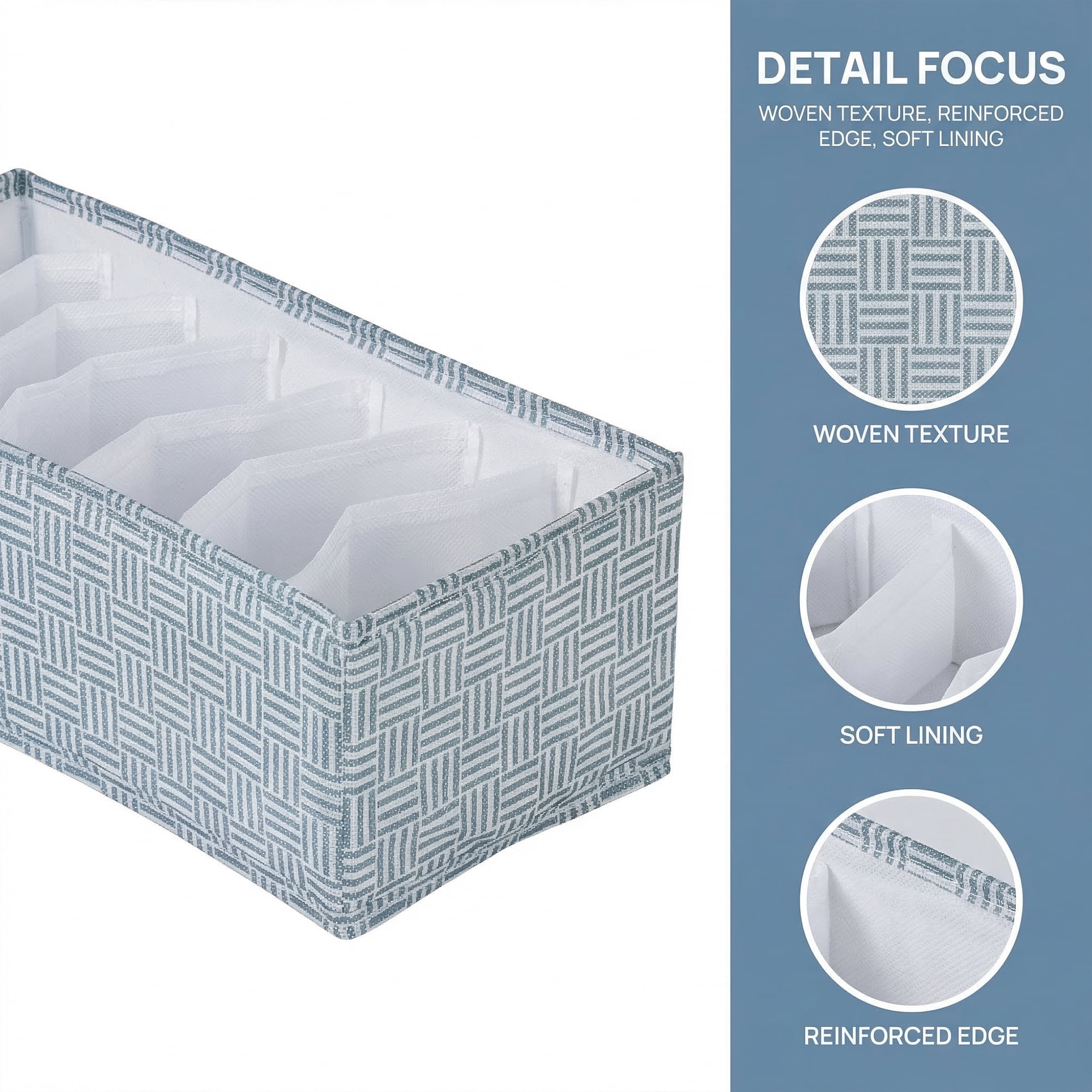 Unique Bargains Collapsible Fabric Storage Bin for Closet Light Blue
