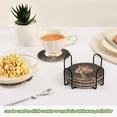thumbnail image 5 of Yayeee 6 PCS Drink Coasters with Holder Set Woven Absorbent Round Tabletop Hot Pad, Skeleton With Flowers Pattern, 5 of 7
