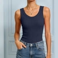 thumbnail image 4 of COMVALUE Womens Tank Tops 2026 Scoop Neck Ribbed Sleeveless Top Casual Basic Slim Fitted Knit Cami Tee Shirts (Navy, S), 4 of 7