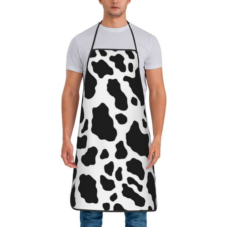 

Cow Animal Fur Texture Aprons for Women Men Waterproof For Kitchen Cooking BBQ Gardening Painting Mechanic
