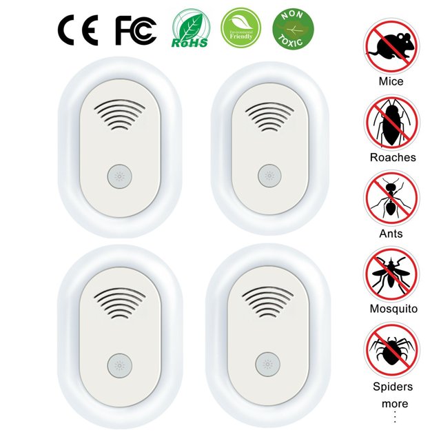 （4 Packs）Ultrasonic Pest Repeller,Indoor Ultrasonic Insect Repellers