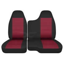Fits 1998-2003 Ford Ranger Velour Seat Covers 60/40 Split Bench-No Armrest:Black-Burgundy