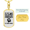 thumbnail image 3 of Show Our Christian Colors Stainless Steel or 18k Gold Premium Swivel Dog Tag Keychain, 3 of 10