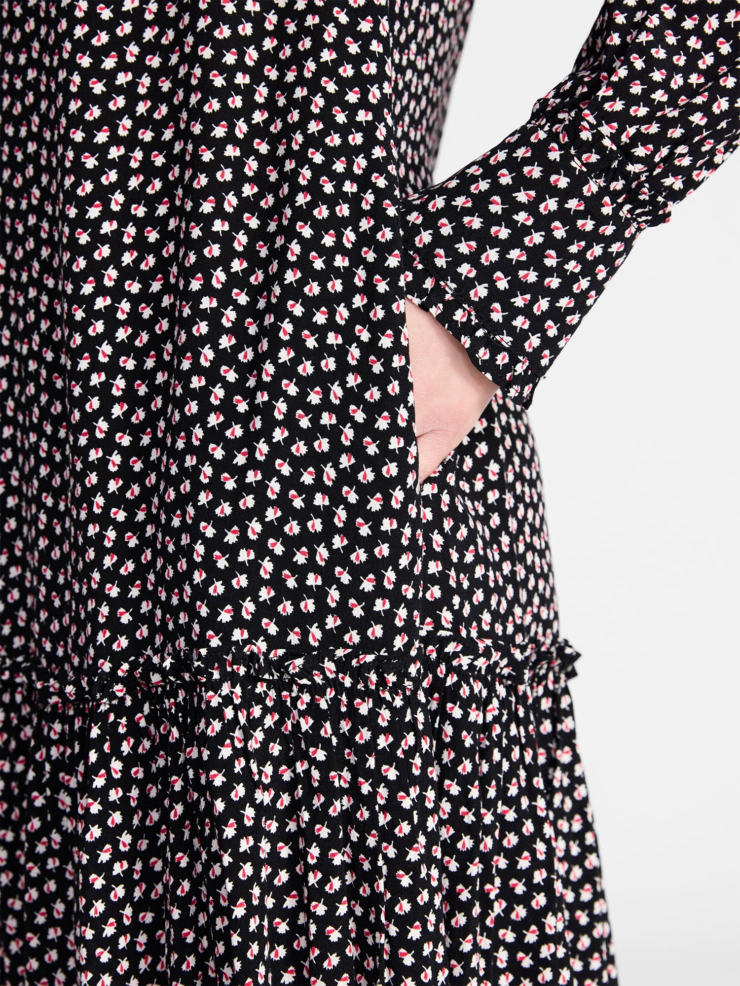 Time and Tru Women's Ruffle Mini Shirtdress, Sizes XS-XXXL
