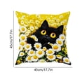 thumbnail image 3 of Uutvery Cats Patterns Pillow Covers 45x45cm， Soft Polyester Decorative Cushion Case with Hidden Zipper， for Sofa Bed Home Decor Living Room Bedroom, 3 of 6