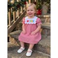 thumbnail image 5 of RUINIXCW Toddler Baby Girl Christmas Dress Little Baby Girls Red Gingham Plaid Dress Puff Short Sleeve Scalloped Doll Collar A-line Dress, 5 of 9