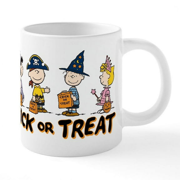 CafePress - Peanuts Trick Or Treat - 20 Oz White Ceramic Mega Mug
