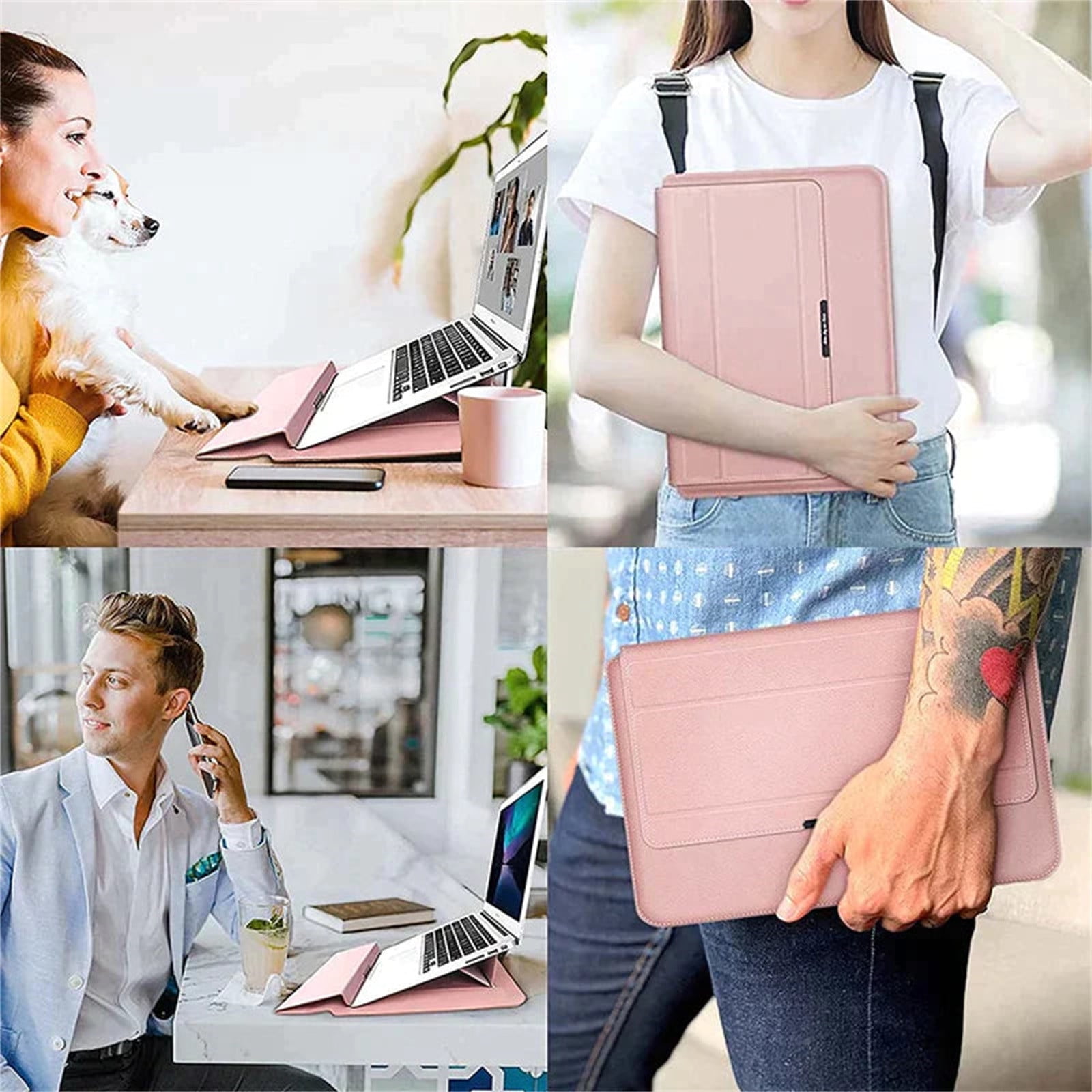 COM1950s Universal 13-14 Inch Laptop Sleeve with Adjustable Stand,Portable Laptop Bag for Travel,Multifunctional Protective Case Featuring Magnetic Closure and Accessory Storage