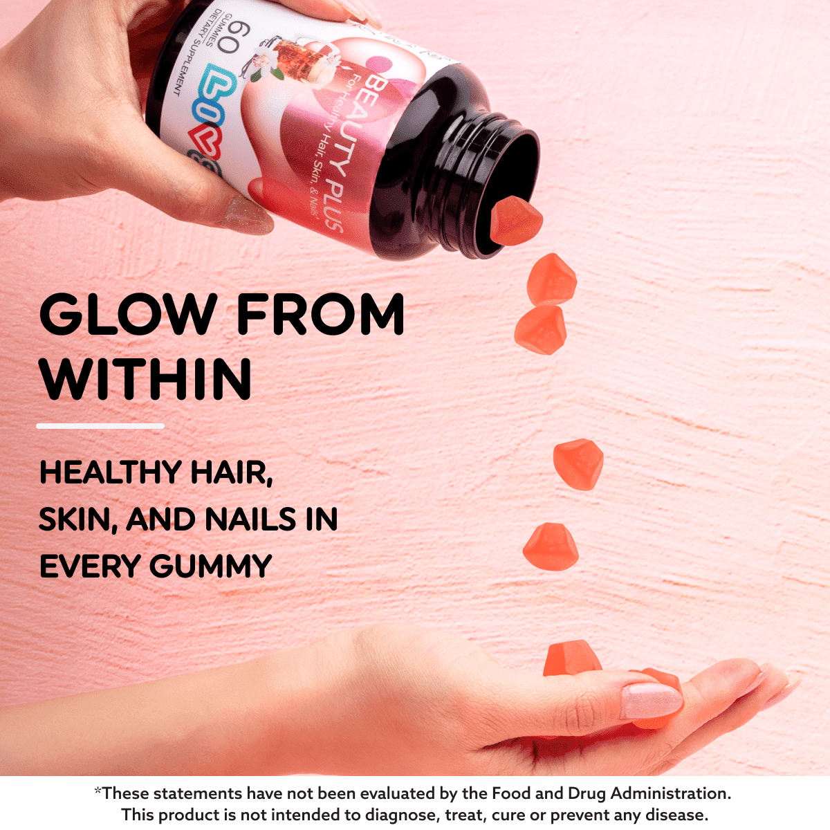 LIVS Beauty Plus Gummies Biotin | Pack of 2 | Collagen Multivitamin for healthy hair, skin, and nails 120 Gummies