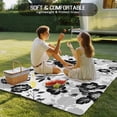 thumbnail image 4 of Vintage Flowers Outdoor Rug 4x6 Ft - Reversible Patio Rug Outdoor Camping Rugs, Black White Farmhouse Floral Plants Washable Indoor Outdoor Area Rugs, Non-Slip Outdoor Carpet Runner for Deck/Porch, 4 of 8