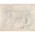 thumbnail image 2 of Charles Baugniet 14x12 Gold Ornate Wood Frame and Double Matted Museum Art Print Titled - Interior with Figures Before a Fireplace (1871), 2 of 4