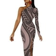 thumbnail image 3 of Hei matau traditional maori hook Half Dleeve Split Dress Women"s evening dress Summer women"s clothing, 3 of 6