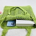 thumbnail image 4 of Bolso de ganchillo para mujer Bolso hobo de gran capacidad Bolso grande de compras suave (Verde), 4 of 9
