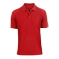 thumbnail image 3 of Men's Polo Golf Classic Sports Casual Cotton Short Sleeve Jersey Shirt Red - Large, 3 of 4