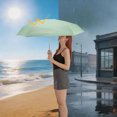 thumbnail image 5 of Unique Bargains 1 Pcs Compact Umbrella 5-Fold Umbrella Beige Light Green, 5 of 6