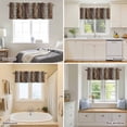 thumbnail image 4 of Curtain Valance for Windows, Country Zebra Texture Kitchen Valances Rod Pocket Short Curtains, Farmhouse Brown Animal Printed Window Valance for Bedroom Bathroom Living room 42x12in, 4 of 9