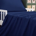 thumbnail image 5 of Ntbay 4 Piece Microfiber Toddler Bedding Set, Ultra Soft and Breathable Crib Sheet Set, Includes Quilted Comforter, Fitted Sheet, Flat Top Sheet and Envelope Pillowcase, Navy Blue, 5 of 5