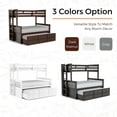 thumbnail image 5 of FOA Hammon Wood Twin over Full Bunk Bed with Trundle and Drawers in White, 5 of 11