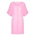 thumbnail image 2 of Camisa de gasa lisa holgada de manga corta y cuello redondo profundo para mujer, ideal para combinar con vaqueros o faldas, tallas S-XXL, 2 of 7
