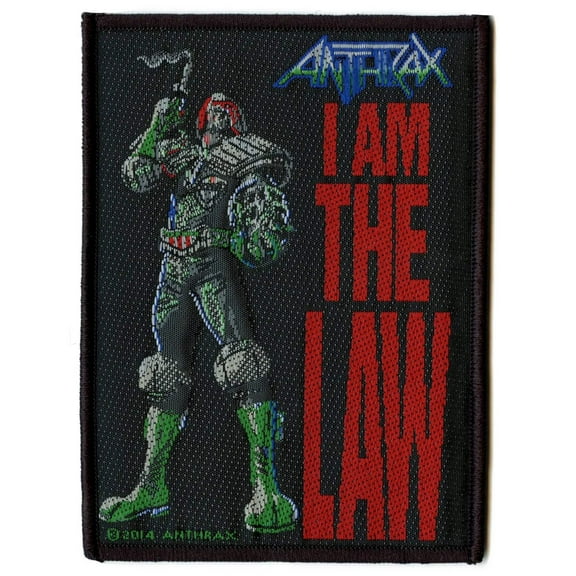 Anthrax Men's I Am The Law Woven Patch Black