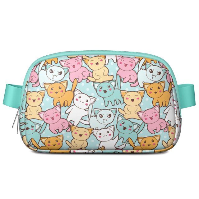 Sac Banane Imperméable pour Amoureux des Animaux - Sac Banane à la Mode avec Design de Chat Mignon, Ceinture Réglable pour Voyage, Trajets et Activités Extérieures