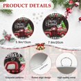 thumbnail image 6 of Welcome Sign for Front Door, Merry Christmas Round Metal Wall Art Wreaths, Xmas Tree Truck Balls Gifts Brown Wood Outdoor Indoor Wall Hanging Sign for Porch Decor Housewarming Gifts 5.9 Inch, 6 of 8