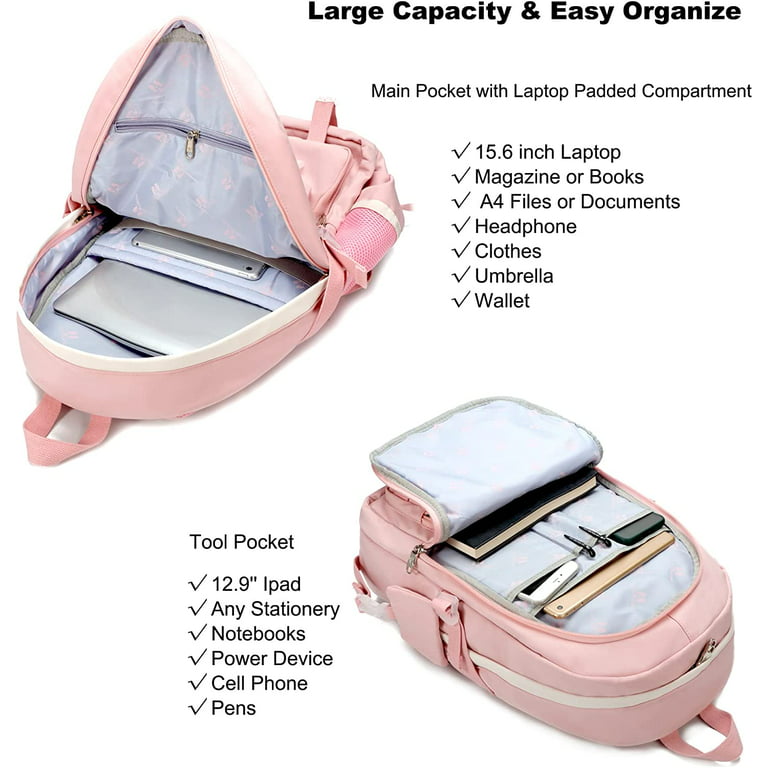 Versatile Large-Capacity Pink Women's Shoulder Bag Campus Backpack School  Bag For Graduate, Teen Girls, Freshman, Sophomore, Junior & Senior In