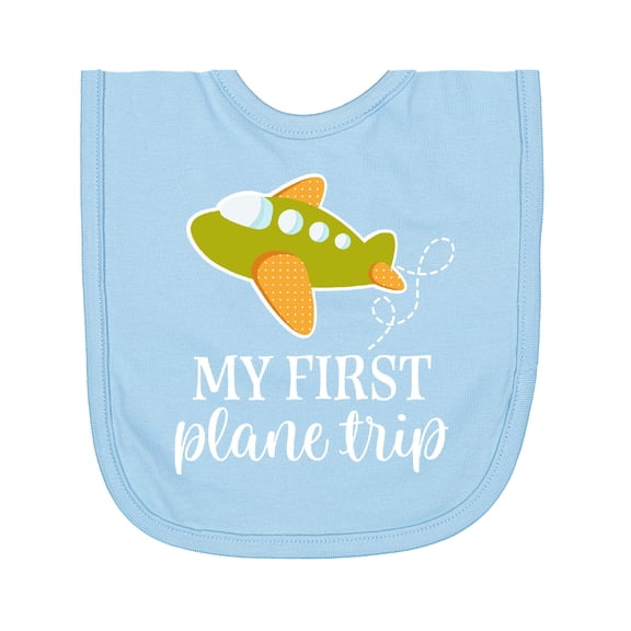 Inktastic My First Plane Trip Airplane Travel Newborn Bib