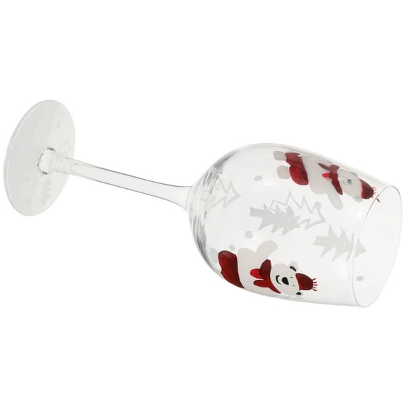 Masteelf Hand-painted Christmas Pattern Goblet Red Wine Glass Margarita Cocktail Wine Cup
