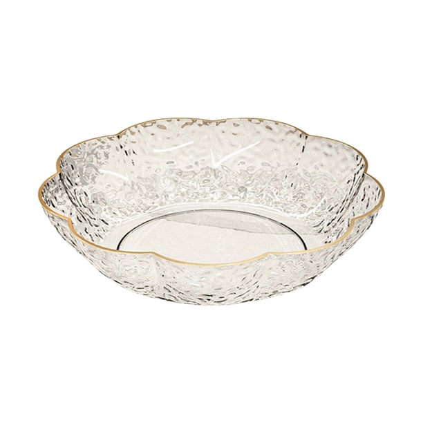 Yhmxh Bandeja transparente premium de 9,6 pulgadas para servir en la cocina, ideal para fiestas, como plato versátil para aperitivos y ensaladas, frutero o frutero para la sala de estar.