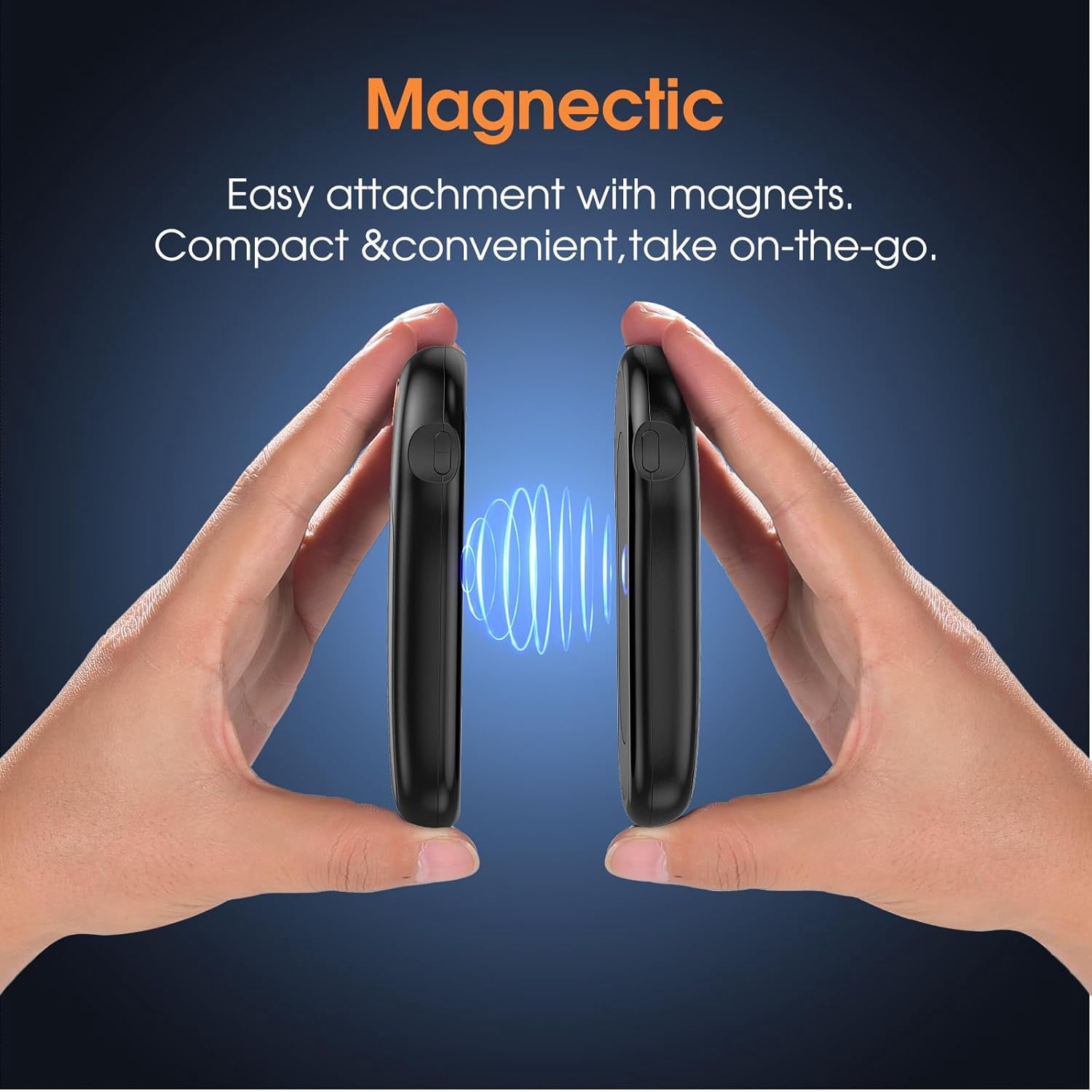Rechargeable Hand Warmers, 2 in 1 Magnetic Reusable Pocket Heater, 10000mAh Hand Warmers Rechargeable with LED Display for Outdoor Camping Hunting Golf Women Men Gifts