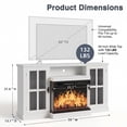 thumbnail image 6 of Homall Fireplace TV Stand for TVs up to 65" 3-Sided Glass Modern Media Entertainment Center with Cabniet Storage Adjustable Flame Color Fireplace,White, 6 of 7