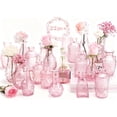 thumbnail image 1 of VIOPY Juego de 22 Floreros Decorativos para Mesa, Jarrones para Centro de Mesa, Floreros de Cristal, Floreros Peque&ntilde;os de Vidrio, con Relieve Cl&aacute;sico Transparentes para Hogar y B, 1 of 8