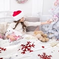 thumbnail image 4 of Christmas Throw Blanket Snowflake Fleece Throw Blanket Winter Holiday Lightweight Decorative Blanket Super Soft Cozy Throw Blanket for Home Sofa Couch(Red/Gold Snowflake) 60" x 80", 4 of 6