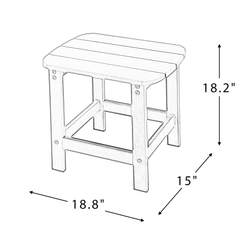 Adirondack Side Table, Weather Resistant Outdoor Side Table, Plastic Small Patio Table for Garden, Lawn, Indoor Outdoor Companion, Easy to Assemble, White - image 5 of 7
