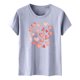 thumbnail image 4 of Camiseta de Manga Corta de Cuello Redondo con Patrones de Corazón de Moda de las Mujeres para Diario, Fiesta, Primavera Y Verano, 4 of 5
