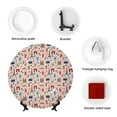 thumbnail image 4 of Bingfone Paris Print Bone China Dinner Decorative Plates,Handmade Ceramic Dinner Plate with Stand for Home Club-10in, 4 of 6