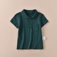 thumbnail image 3 of School Uniforms for Boys Short Sleeve Pique Polo Shirts,Dark Green 100, 3 of 7