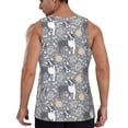 thumbnail image 3 of Xecao Cute Dog And Flowers Men's Tank Top Workout Quick Dry Sleeveless Gym Jogging Muscle Shirts Summer Swim Beach Tops, 3 of 9