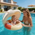 thumbnail image 6 of UPF50+ Sun Protection Baby Float With Canopy, Soft Fabric Covered Foldable Baby Pool Float With Canopy and Safety Seat for Baby Swimming Pool Play, 6 of 9