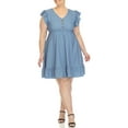 thumbnail image 2 of White Mark Casual Short Sleeve High-waist Cute Babydoll Dress with Pockets (Women's & Women's Plus), 2 of 5