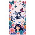 thumbnail image 1 of Happy Birthday Banner Floral Butterfly Design Backdrop Ideal for Party Celebrations Home Décor Photography Backdrop Spring Garden Wall Background, 1 of 4
