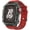 Black Red, variant on Transparent Designer Rugged Case with Band For Apple Watch Series 10 46mm (2024) Bands, Luxury Crystal Clear Military Protective Cover Bumper Tactical for iWatch Series 10 46mm (2024) Men Women Strap