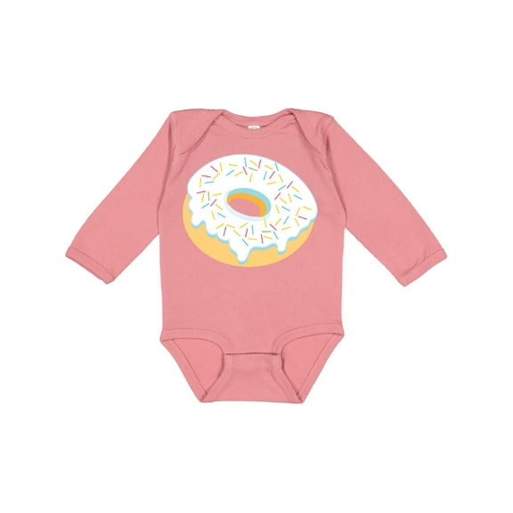 Inktastic White Donut with Sprinkles Boys or Girls Long Sleeve Baby Bodysuit