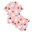 thumbnail image 3 of Leey-World Matching Halloween Pajamas Toddlers Halloween Baby Kids Girl Pumpkin Pajama Set Jammies Button Down Sleepwear Pjs for Girls 2T 3T 4T 5T 6T 7T 8T, 3 of 5