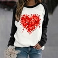 thumbnail image 2 of SOMOWI Chandail en Molleton de la Saint-Valentin pour Femmes Imprimé avec Manches à Épaules Col Rond Blouse Graphique Noire Automne 2TG, 2 of 4
